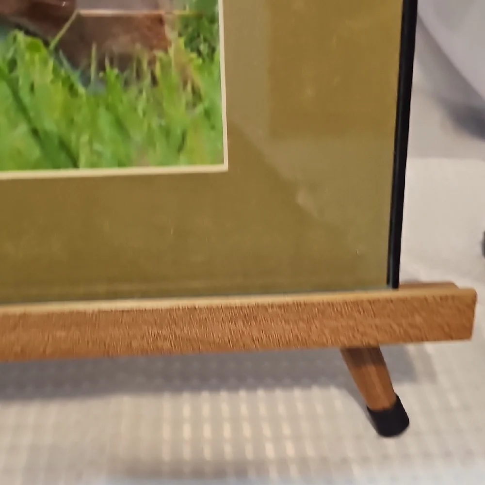 Pair Of Framed Wildlife Art Prints - Deer And Crane.